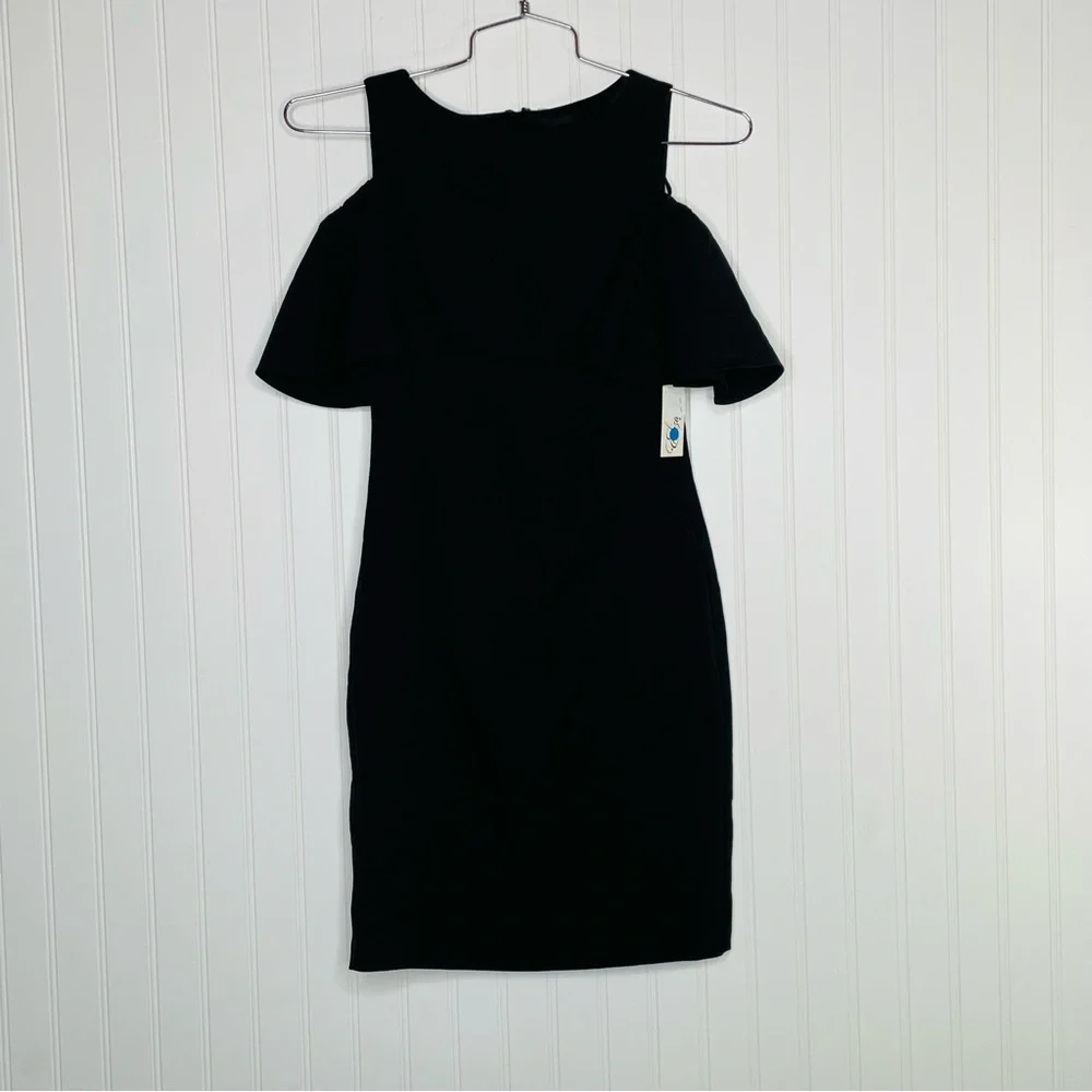 Eliza J Cold Shoulder Flutter Sleeve Dress - Picture 2 of 7